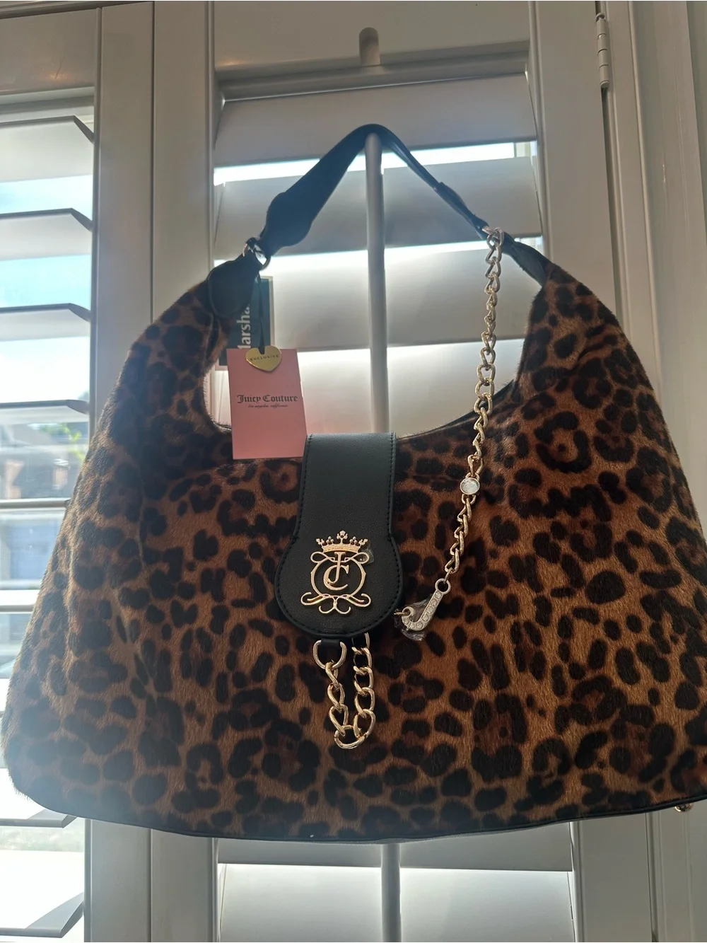 Juicy Couture Leopard Print Hobo Bag - Brown Black